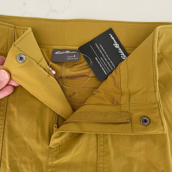 Eddie Bauer Horizon HR Skort w Liner Shorts Hi Rise UPF 50+ Active Gold Sz 8 NWT - Picture 6 of 12